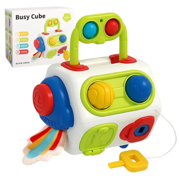 Jucarie Interactiva Bebelusi Montessori KidProtect Busy Cube