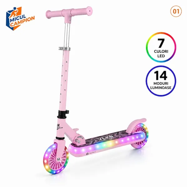 Trotineta copii LED Invincio Micul Campion Pilot