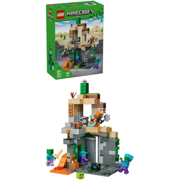 LEGO Minecraft Temnita cu zombi Jucarie de constructie inspirata de jocuri…
